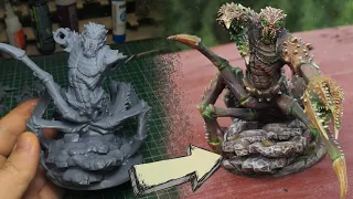 Покраска миниатюры скопиотавра для D&D // Painting scorpiotaur miniature for D&D