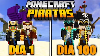 SOBREVIVI 100 DIAS COMO UM PIRATA EM DUPLA MINECRAFT HARDCORE - O FILME