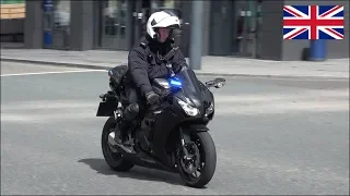 Unmarked Merseyside Police motorcycle performing a traffic stop in Liverpool