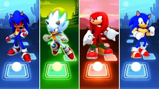 Sonic Exe 🆚 Hyper Sonic 🆚 Knuckles Sonic 🆚 Muscular Sonic | Sonic Tiles Hop EDM Rush