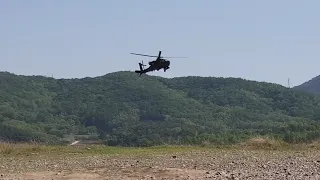 비내섬 아파치 헬기 저공비행!  개소름 주의.