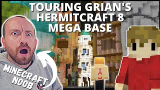 Minecraft NOOB Tours GRIAN'S Hermitcraft 8 MEGA BASE! (The Midnight Alley & Boatem)