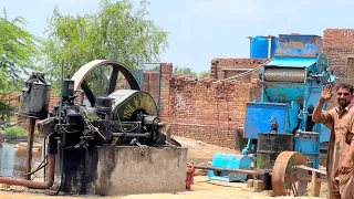 Desi Old Black Ruston Engine || Ruston Hornsby Work With Old Flour Mill || Diesel Oil Engine