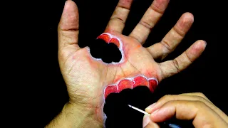 How to Draw 3D ( Hand Art )🔴 3D Trick Art! Paint Holes in the Hand - Easy Art