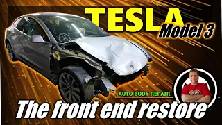 Tesla Model 3. The front end restore. Ремонт переда.