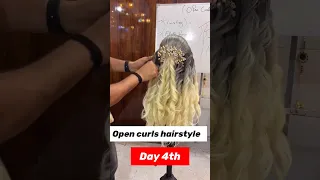 Open Curls Hairstyle Day 4❤ Offline Classes Available✅ #hairstyle #trendingshorts #shorts #youtube