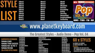 Pop 04 Demo Styles for Yamaha Genos Tyros PSR Styles from PlanetKeyboard.com