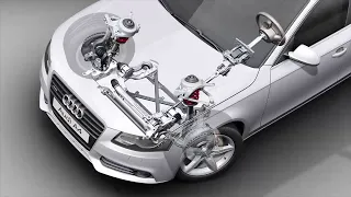 Audi five-link front suspension used in most models with longitudinal engine like the A4, A6 and A8