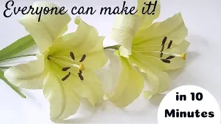 Paper Lily - How To Make Easy Paper Flowers Oriental Lily from crepe paper