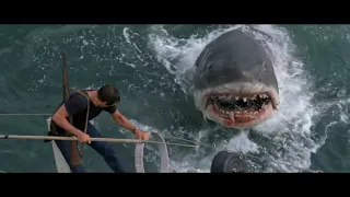 Lo squalo.Jaws.Fine film.Uccisione del grande squalo bianco.