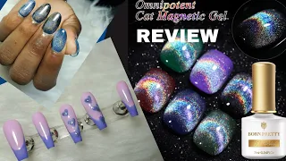 BORN PRETTY OMNIPOTENT CAT MAGNETIC GEL REVIEW | PINK VALENTINE NAIL DESIGN |GLITTERSPOLISH NAILS