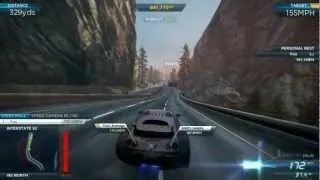 NFS Most Wanted 2012: "Needle Point" Speed Run 177mph / 285kmh - Semi-Stock Bugatti Veyron SS -