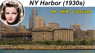 New York City Harbor (1930s). | 4K | 48fps | Colorized.