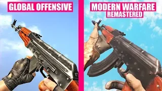 Counter-Strike Global Offensive vs Modern Warfare Remastered - Weapons Comparison