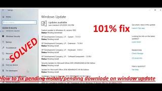 how to Fix" pending install/pending download" in window 10 update.