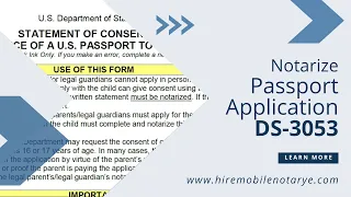 DS-3053 Form Notarization for Child Passport | Hiremobilenotary.com Guide In Boston, Massachusetts