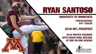 NFL Prospect Ryan Santoso Winter Workouts - One on One Kicking