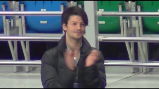 Stephane Lambiel while Deniss VASILJEVS LP. Rostelecom Cup 2016.