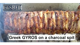 Greek Gyros how to marinate and cook on a charcoal spit