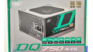 Deepcool power supply 750 M-V2L Unboxing