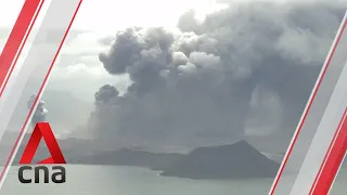Timelapse: Taal volcano spews out ash and smoke