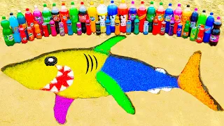 Experiment: How to make Rainbow Shark with Orbeez, Big Fanta, Coca Cola vs Mentos & Popular Sodas