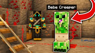 El BEBE CREEPER encuentra la MINA SECRETA de REDSTONE en MINECRAFT! 😍