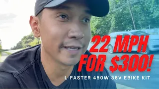 L-Faster 450W 36V Electric Bike Ebike Conversion Kit | Review Range Performance Speed Test