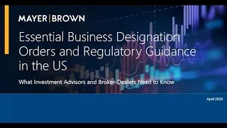 Essential Business Designation Orders and Regulatory Guidance in the US