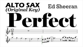 PERFECT by Ed Sheeran Alto Sax Orig Sheet Music Backing Track Play Along Partitura