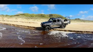 Modified Toyota landcruiser 79 series Part 2 outback travel remote beach camping salt water crossing