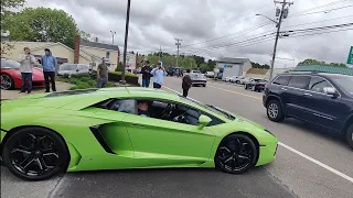 McLaren Boston cars and coffee - accelerations pullouts cars leaving may 11th