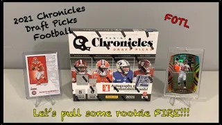 FIRST OFF THE LINE ROOKIE FIRE -2021 Chronicles Draft Picks Football FOTL Product opening and review