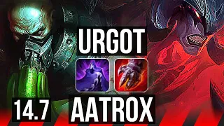 URGOT vs AATROX (TOP) | 14/1/7, Legendary, 400+ games | NA Master | 14.7