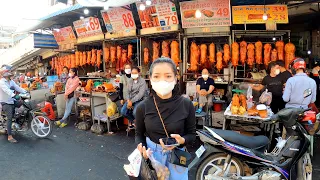 Many Roasted Whole Pigs at Orussey Market in Phnom Penh, Cambodian Street Food Tour 2022