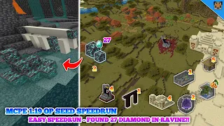 MCPE 1.19 Op Seed Speedrun - Village & Desert temple - Lush cave, Found 27 Diamond in Ravine!!