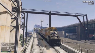 GTA 5 -Freight Train- East Los Santos TrainRoute [FULL ROUTE]