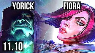 YORICK vs FIORA (TOP) (DEFEAT) | 2/1/8, 700+ games, 1.3M mastery | KR Diamond | v11.10