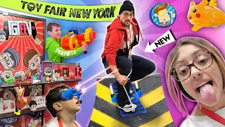 2020 NEW YORK TOY FAIR!!  FUNnel Fam Highlights! (FORTNITE NERF, Upside Down Challenge & More Vlog)