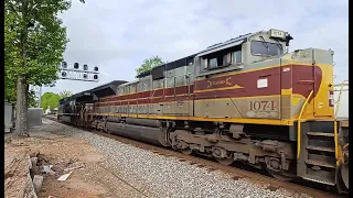 NS Lackawanna Heritage Unit #1074 led by NS #3622 Returns South & Amazingly Fast BNSF