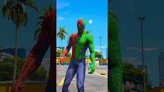 GTA V HULK HELPS TEAM SPIDER-MAN ESCAPE ANGRY TIGERS 🐯🐯🐯 | #shorts