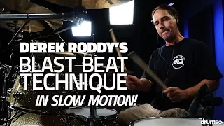 Derek Roddy's Blast Beat Technique (Slo-Mo) - Drumeo