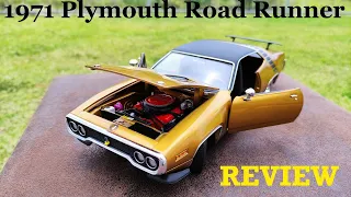 1971 Plymouth Road Runner "Gold Leaf Poly" Diecast review (1/18 scale) by Auto World