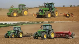 John Deere 8400, 4955, 3640 and 3650 | Classic Deeres | From Project 20 | Drilling with 6m MF 30