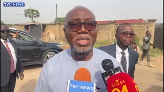 WATCH: Ondo Governor Aiyedatiwa Pays Condolence Visit To Akeredolu's Wife, Children In Ibadan
