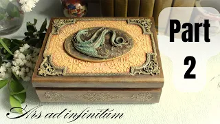 "Smocza Księga". Pudełko na książkę. Część 2 / Book box. Part 2. Decoupage. Tutorial.