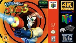 Earthworm Jim 3D [N64] 100% Gameplay Walkthrough FULL GAME [4K60ᶠᵖˢ🔴]