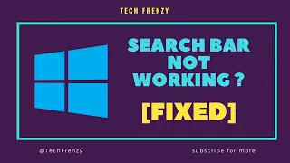 Search Bar not Working in Windows 10 | Quick Fix