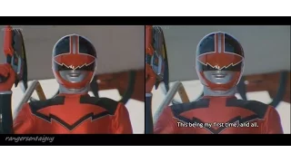 Power Rangers Time Force Quantum Ranger First Appearance Split Screen (PR and Sentai version)