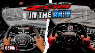 POV 2023 C8 Z06 Corvette IN THE RAIN!